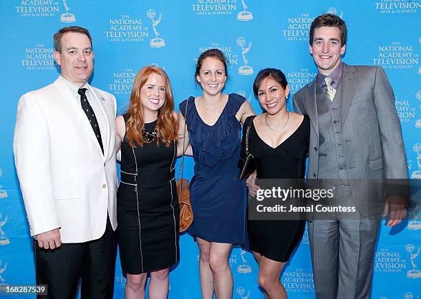 Nominee Jay Jackson, Julia Harmon, Carrie Hiebert, Tiffany Oshinsky and Jeff Cameron attend the 34th Annual Sports Emmy Awards Reception at Frederick...