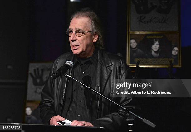 Radio personality Jim Ladd attends a ceremony inducting The Goo Goo Dolls into the Guitar Center RockWalk at Guitar Center on May 7, 2013 in...