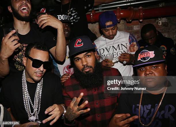 French Montana, Stalley and Fred The Godson attend the French Montana Album listening party at HiLo on May 7, 2013 in New York City.