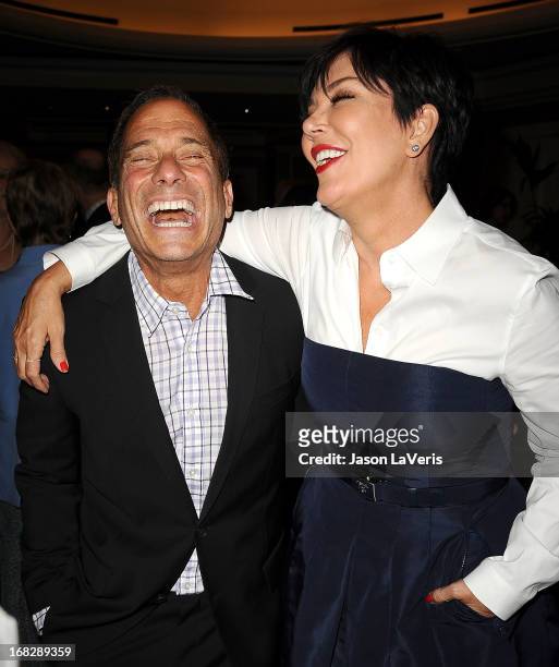 Harvey Levin and Kris Jenner attend the Brady Center's "We Are Better Than This" gala dinner at Beverly Hills Hotel on May 7, 2013 in Beverly Hills,...