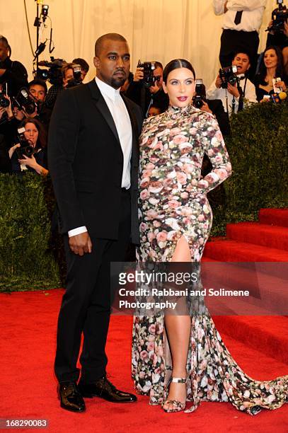 Kanye West and Kim Kardashian attends the Costume Institute Gala for the "PUNK: Chaos to Couture" exhibition at the Metropolitan Museum of Art on May...