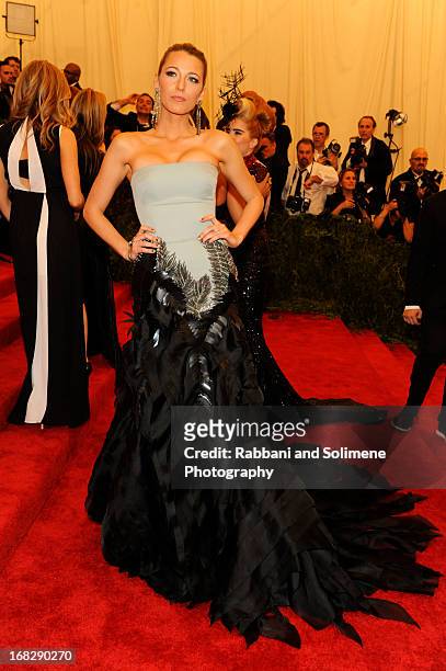 Blake Lively attends the Costume Institute Gala for the "PUNK: Chaos to Couture" exhibition at the Metropolitan Museum of Art on May 6, 2013 in New...