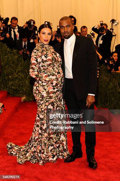 Kim Kardashian and Kanye West attends the Costume Institute Gala for the "PUNK: Chaos to Couture" exhibition at the Metropolitan Museum of Art on May...