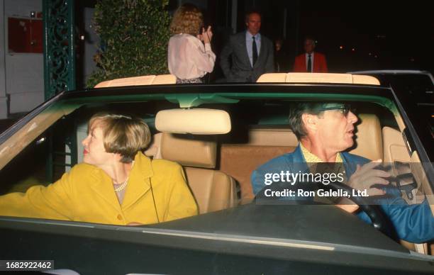 Married American couple, actors Rebecca Broussard and Jack Nicholson sighted, in a car, at Chasen's Restaurant, Beverly Hills, California, October 5,...