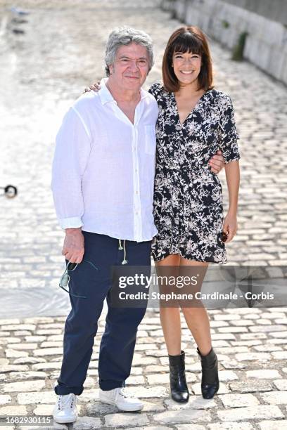 Lionnel Astier and Mélanie Doutey attend the "La Belle Etincelle" Photocall during the 25th La Rochelle Fiction Festival on September 15, 2023 in La...