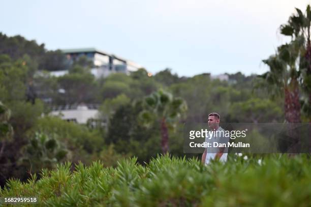 Freddie Steward of England poses for a portrait following a press conference at Mouratoglou Hotel & Resort on September 15, 2023 in Biot, France.