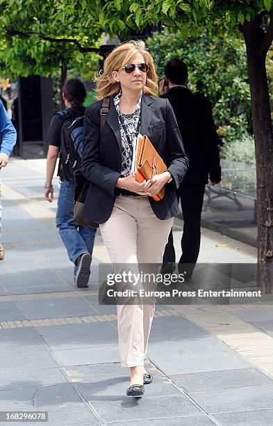 Princess Cristina of Spain is seen leaving La Caixa Headquarters on May 8, 2013 in Barcelona, Spain. Princess Cristina will not have to appear in...