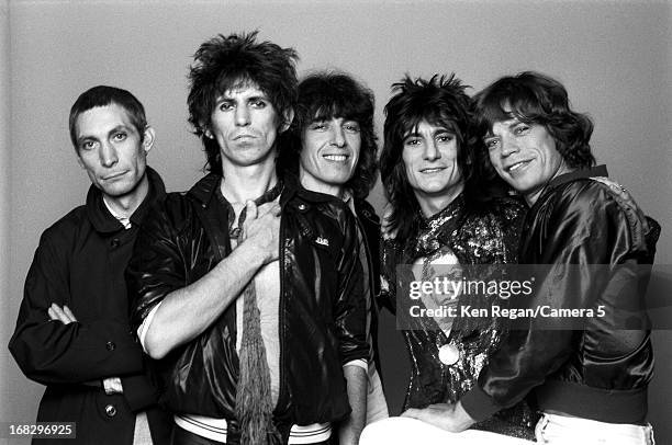 The Rolling Stones are photographed at the Camera 5 studios in 1977 in New York City. CREDIT MUST READ: Ken Regan/Camera 5 via Contour by Getty...