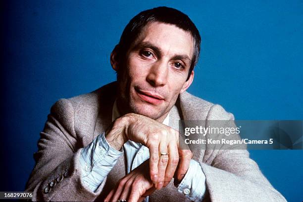 Charlie Watts of the Rolling Stones is photographed at the Camera 5 studios in 1977 in New York City. CREDIT MUST READ: Ken Regan/Camera 5 via...