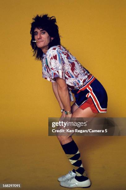 Ronnie Wood of the Rolling Stones is photographed at the Camera 5 studios in 1977 in New York City. CREDIT MUST READ: Ken Regan/Camera 5 via Contour...