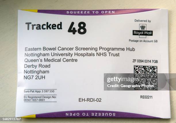 Tracked 48 envelope bowel screening programme, England, UK.