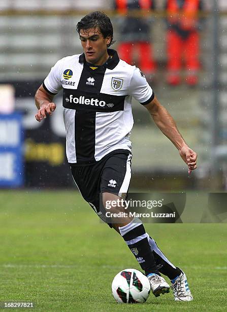 Alvaro Ampuero of Parma FC in action during the Serie A match between Parma FC and Atalanta BC at Stadio Ennio Tardini on May 5, 2013 in Parma, Italy.