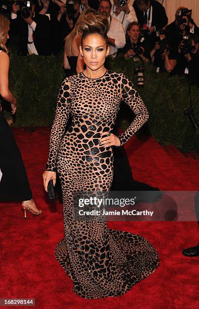 Jennifer Lopez attends the Costume Institute Gala for the "PUNK: Chaos to Couture" exhibition at the Metropolitan Museum of Art on May 6, 2013 in New...