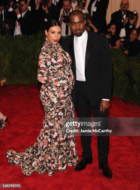 Kim Kardashian and Kanye West attend the Costume Institute Gala for the "PUNK: Chaos to Couture" exhibition at the Metropolitan Museum of Art on May...
