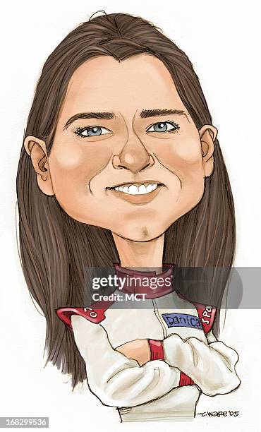 Chris Ware caricature of race car driver Danica Patrick.