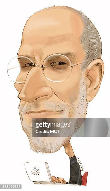 Chris Ware color caricature of former Apple CEO Steve Jobs. News Photo -  Getty Images
