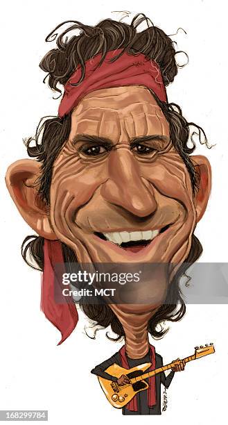 Chris Ware illustration of Rolling Stones guitarist Keith Richards.