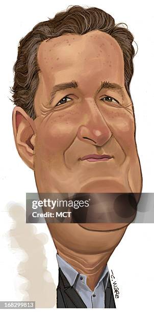 Chris Ware caricature of television host Piers Morgan.