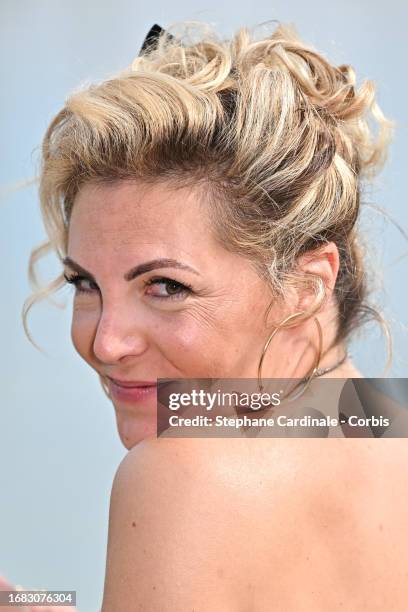 Anne-Elisabeth Blateau attends the "Mère Indigne" photocall during the 25th La Rochelle Fiction Festival on September 15, 2023 in La Rochelle, France.