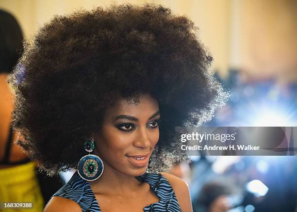 Solange Knowles attends the Costume Institute Gala for the "PUNK: Chaos to Couture" exhibition at the Metropolitan Museum of Art on May 6, 2013 in...