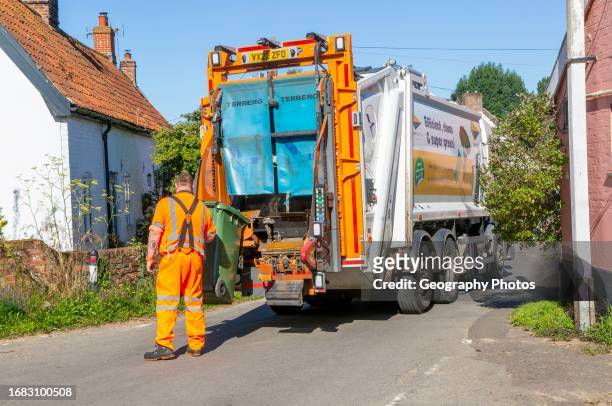 East Suffolk Council waste collection vehicle, Dennis Elite, Scottish, Suffolk, England, UK.