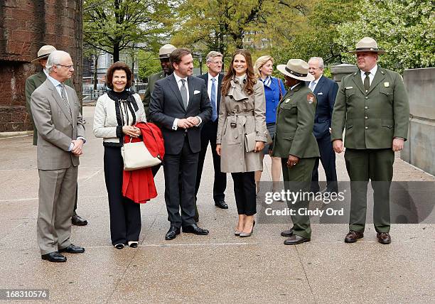 King Carl XVI Gustaf, Queen Silvia and Princess Madeleine of Sweden joined by Princess Madeleine's fiance Chris O'Neill are seen visiting 'The Castle...