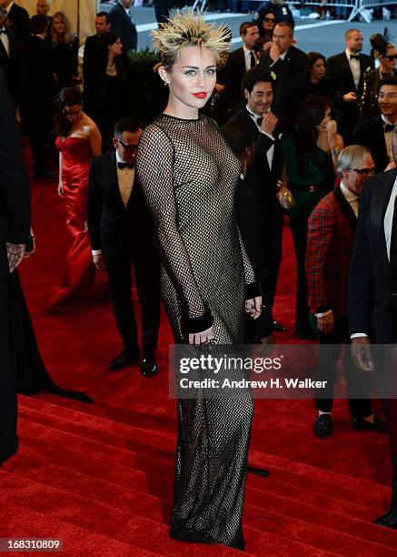 Miley Cyrus attends the Costume Institute Gala for the "PUNK: Chaos to Couture" exhibition at the Metropolitan Museum of Art on May 6, 2013 in New...