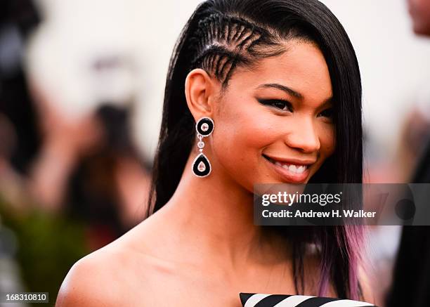 Chanel Iman attends the Costume Institute Gala for the "PUNK: Chaos to Couture" exhibition at the Metropolitan Museum of Art on May 6, 2013 in New...