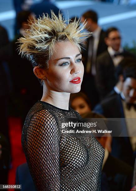 Miley Cyrus attends the Costume Institute Gala for the "PUNK: Chaos to Couture" exhibition at the Metropolitan Museum of Art on May 6, 2013 in New...