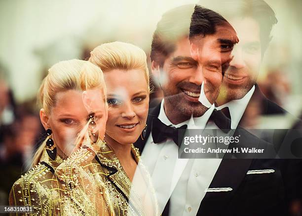 Image was double-exposed in camera] Elizabeth Banks and Brian Atwood attend the Costume Institute Gala for the "PUNK: Chaos to Couture" exhibition at...