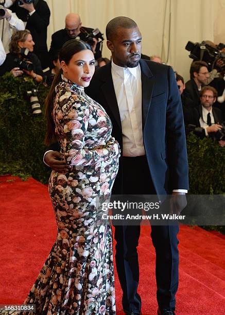 Kim Kardashian and Kanye West attend the Costume Institute Gala for the "PUNK: Chaos to Couture" exhibition at the Metropolitan Museum of Art on May...