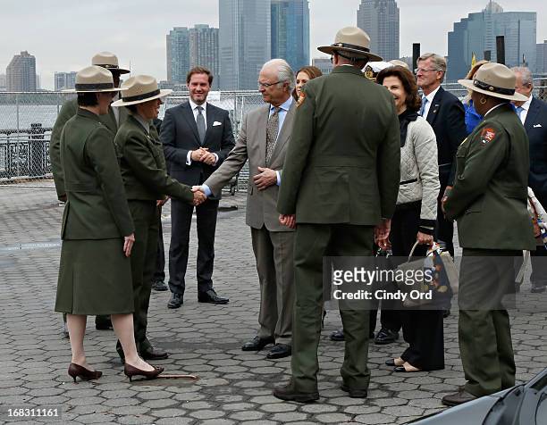 King Carl XVI Gustaf , Princess Madeleine and Queen Silvia of Sweden joined by Princess Madeleine's fiance Chris O'Neill are seen visiting 'The...