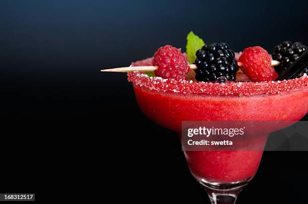 raspberry and blackberry cocktail - raspberry cocktail stock pictures, royalty-free photos & images
