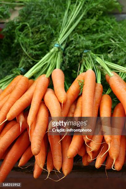 biologica carote fresche - carrot foto e immagini stock