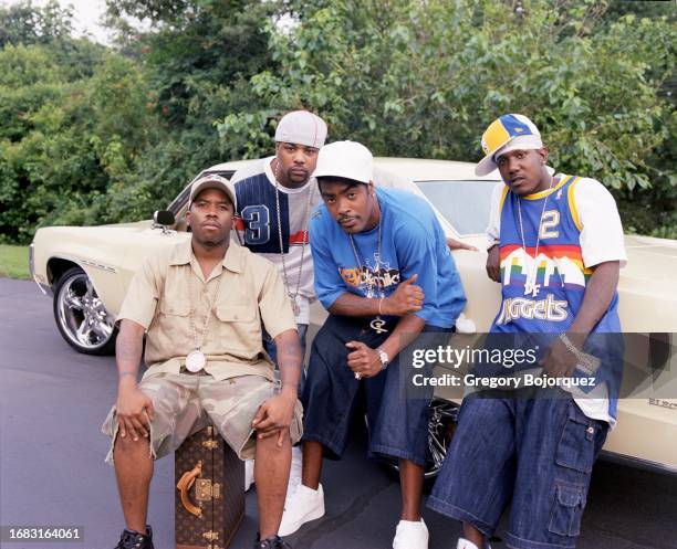 Hip-hop artists Big Boi, Khujo, C-Bone and T-Mo in July, 2003 in Atlanta, Georgia.