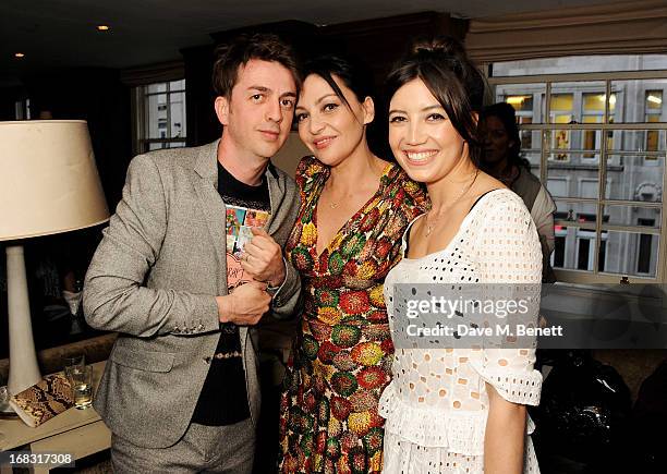 Danny Goffey, Pearl Lowe and Daisy Lowe attend a book launch party for "Pearl Lowe's Vintage Craft: 50 Craft Projects and Home Styling Advice" by...