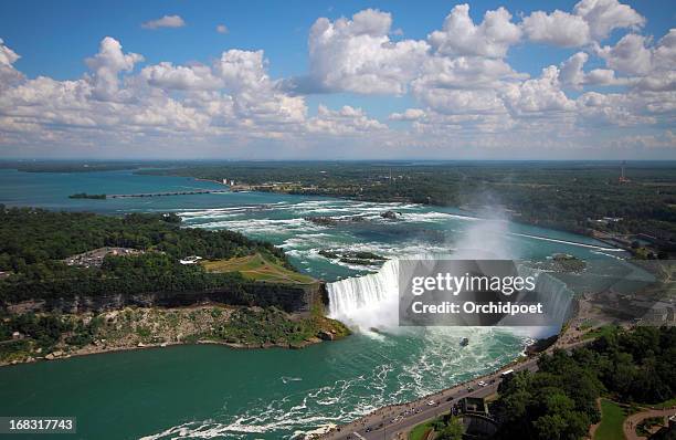 niagara falls aerial view - horseshoe falls stock pictures, royalty-free photos & images