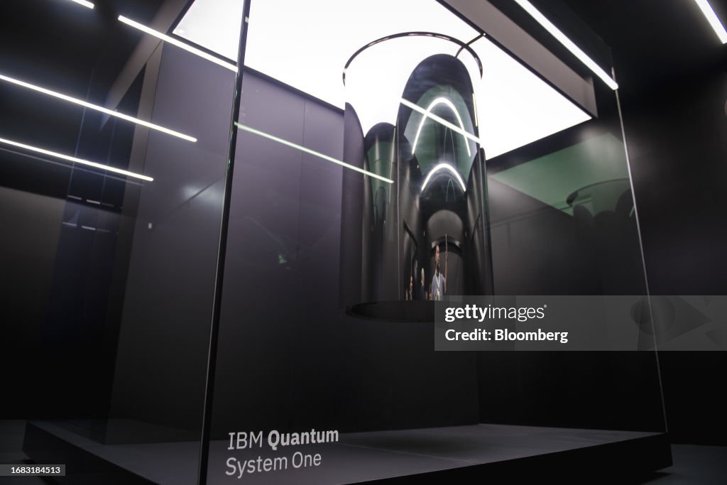 Quantum One Computer The IBM Quantum System One computer during an inauguration event at ...