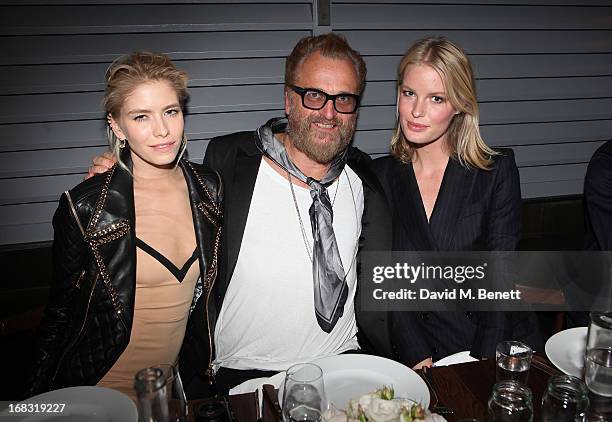 Elena Perminova, Johan Lindeberg and Caroline Winberg attend the BLK DNM Dinner with Johan Lindeberg and Kim Sion at Beagle Restaurant on May 8, 2013...