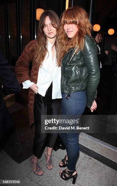 Valentine Fillol Cordier and Kim Sion attend the BLK DNM Dinner with Johan Lindeberg and Kim Sion at Beagle Restaurant on May 8, 2013 in London,...