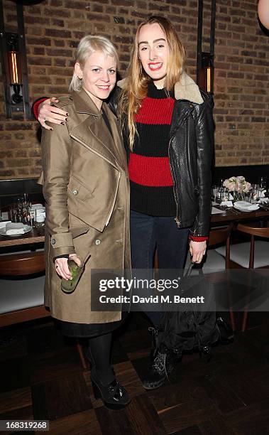 Jaime Perlman and Siobhan Lyons attend the BLK DNM Dinner with Johan Lindeberg and Kim Sion at Beagle Restaurant on May 8, 2013 in London, England.