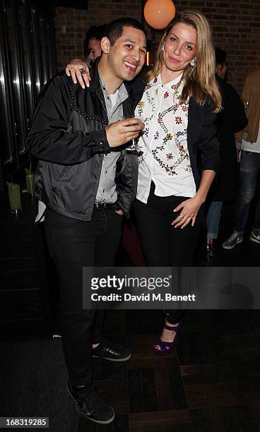 Alex Shah and Annabel Wallis attend the BLK DNM Dinner with Johan Lindeberg and Kim Sion at Beagle Restaurant on May 8, 2013 in London, England.