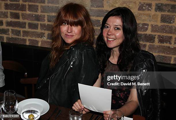 Kim Sion and Katy England attend the BLK DNM Dinner with Johan Lindeberg and Kim Sion at Beagle Restaurant on May 8, 2013 in London, England.