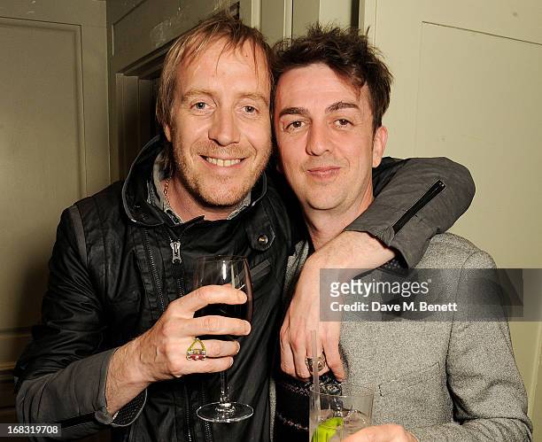Rhys Ifans and Danny Goffey attend a book launch party for "Pearl Lowe's Vintage Craft: 50 Craft Projects and Home Styling Advice" by Pearl Lowe at...