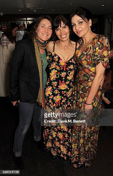 Jess Albarn, Zoe Grace and Pearl Lowe attend a book launch party for "Pearl Lowe's Vintage Craft: 50 Craft Projects and Home Styling Advice" by Pearl...