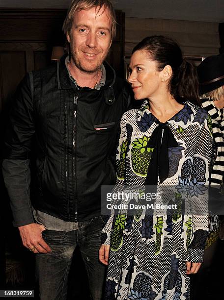Rhys Ifans and Anna Friel attend a book launch party for "Pearl Lowe's Vintage Craft: 50 Craft Projects and Home Styling Advice" by Pearl Lowe at...