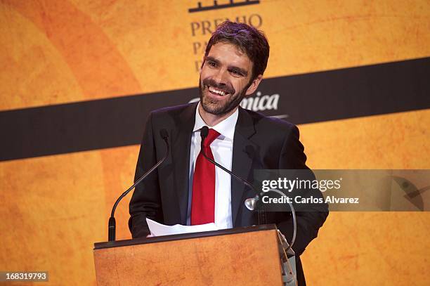 Spanish bullfighter Jose Tomas receives the "Paquiro" award 2013 at the Madrid Stock Exchange building on May 8, 2013 in Madrid, Spain.