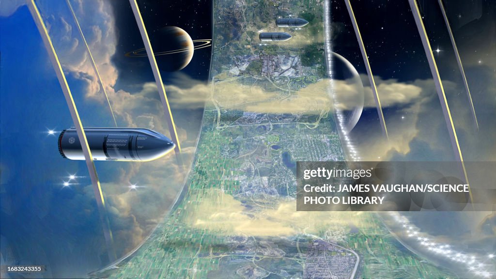 Space colony, illustration