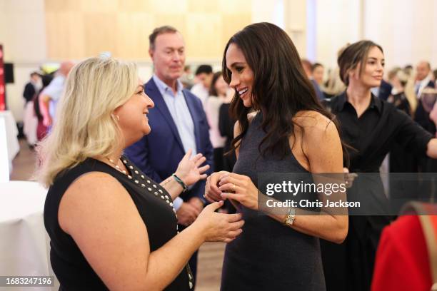 Meghan, Duchess of Sussex attends the True Patriot Love Reception at The Hilton during day six of the Invictus Games Düsseldorf 2023 on September 15,...