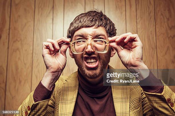 new glasses - ugly people stock pictures, royalty-free photos & images